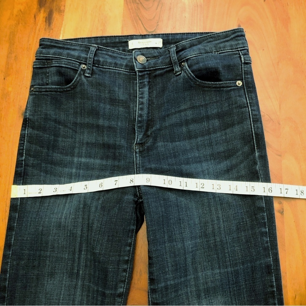 Abercrombie&Fitch Y2K Boot Cut Fit Flared Medium to High Rise Funky Denim Jeans - Picture 8 of 16
